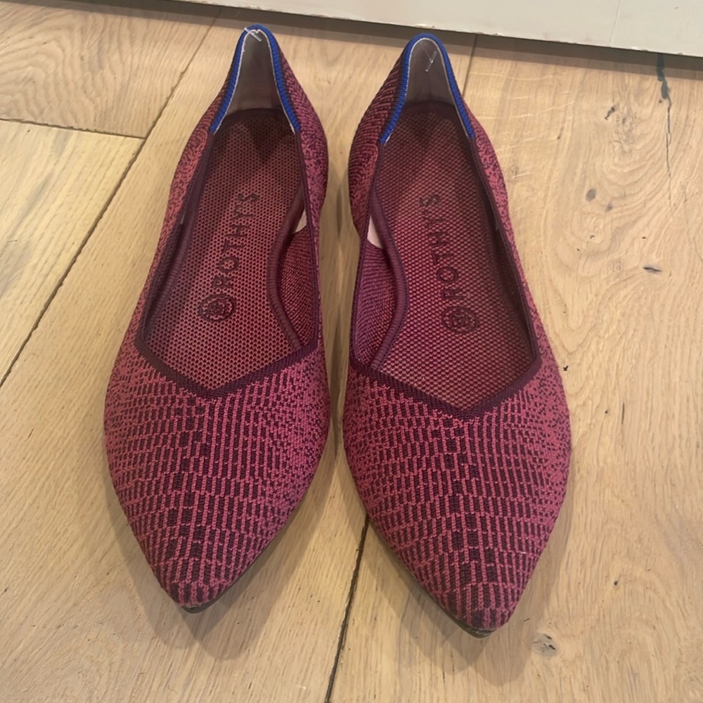 Rothy’s point pink/purple flats, size 9W